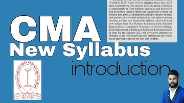 CMA course syllabus change - New syllabus introduction