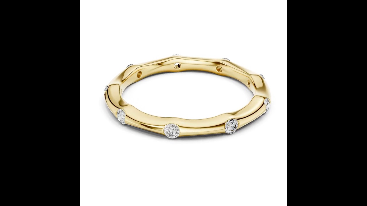 Minimalist Bamboo Bezel Diamond Eternity Band