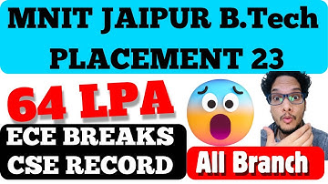 MNIT JAIPUR BTECH (ALL BRANCH ) PLACEMENT 2023 | MECHANICAL,CSE, EE, ECE, CIVIL , Chemical Placement