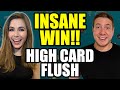 INCREDIBLE HUGE WIN! HIGH CARD FLUSH! THE BIGGEST HAND WE'VE EVER SEEN ON THIS GAME!! #AD