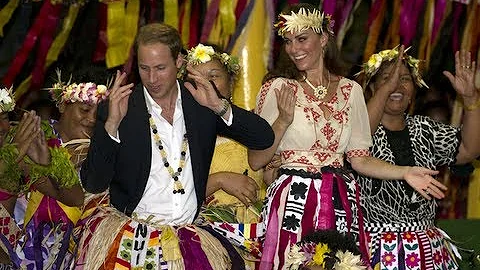 William and Kate dance in Tuvalu