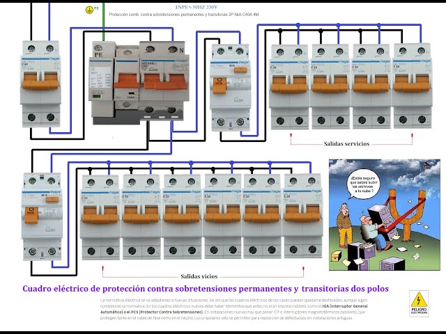 esquema protector contra sobretensiones permanentes y transitorias  monofásico con reconexión automat 