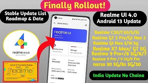 realme UI 4.0 official update Rollout//realme UI 4.0 + android 13 Stable & Beta update//apply Now