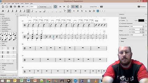 Musescore Rhythmic slashes - fill bar with slashes - drums score