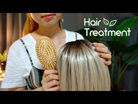 ASMR Sleepy Hair Treatment ?‍♀ brushing, haircut, shampoo, scalp massage, argan oil