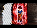 Drawing Goku Super Saiyan God | Transcended Saiyan