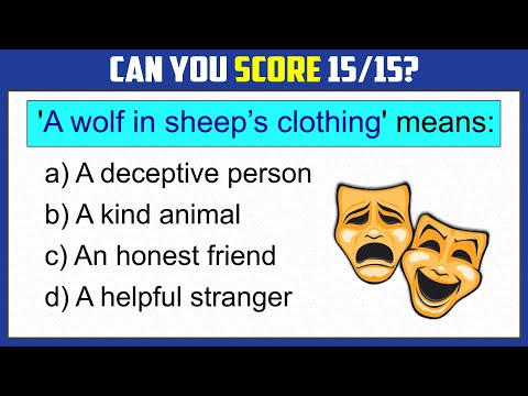 IDIOMS AND PHRASES QUIZ (Part-09): CAN YOU SCORE 15/15 THIS TEST? English Vocabulary Quiz.