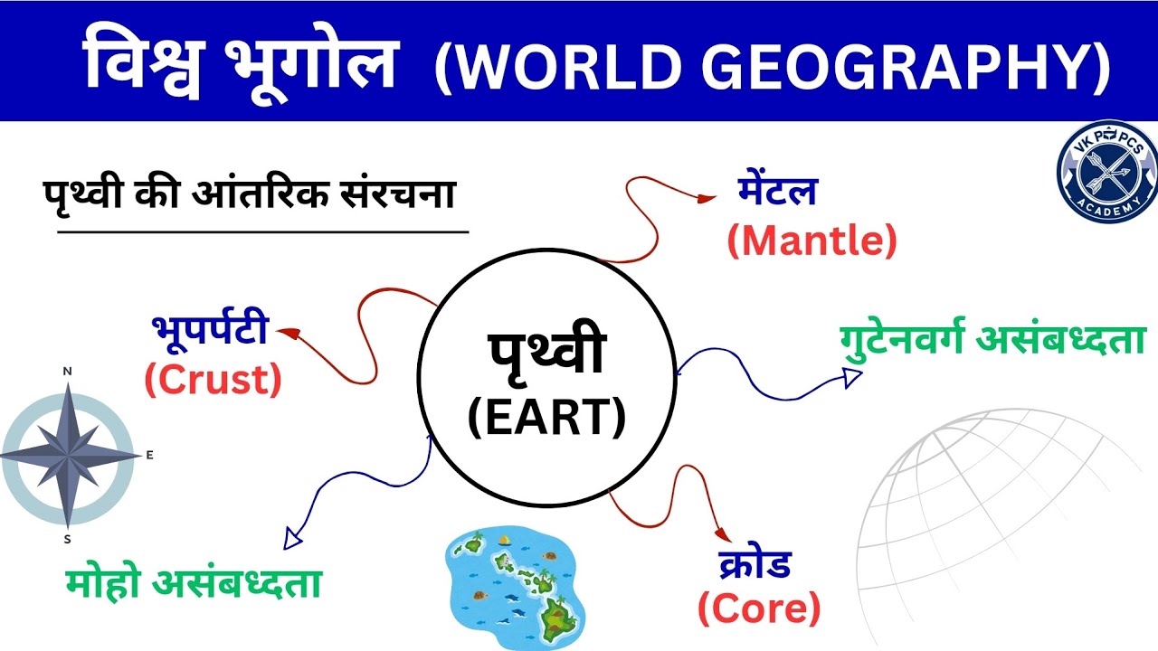 पृथ्वी की आंतरिक संरचना | Crust, Mantle, Core | World Geography | NCERT Based | With VKPCSACADEMY 