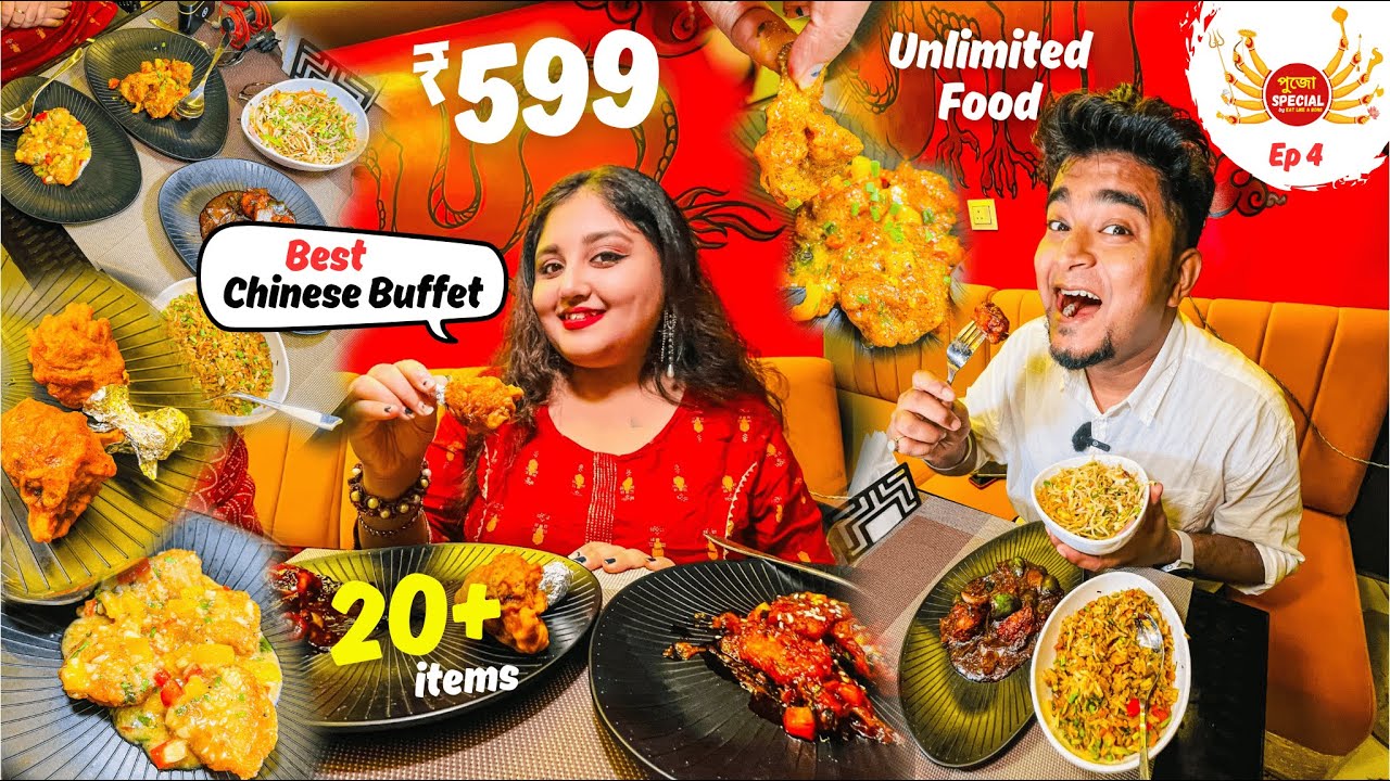 পুজোতে ₹599/- UNLIMITED CHINESE BUFFET 🍝🔥 Best Buffet in Kolkata Under 600 | Sauce Toss Buffet