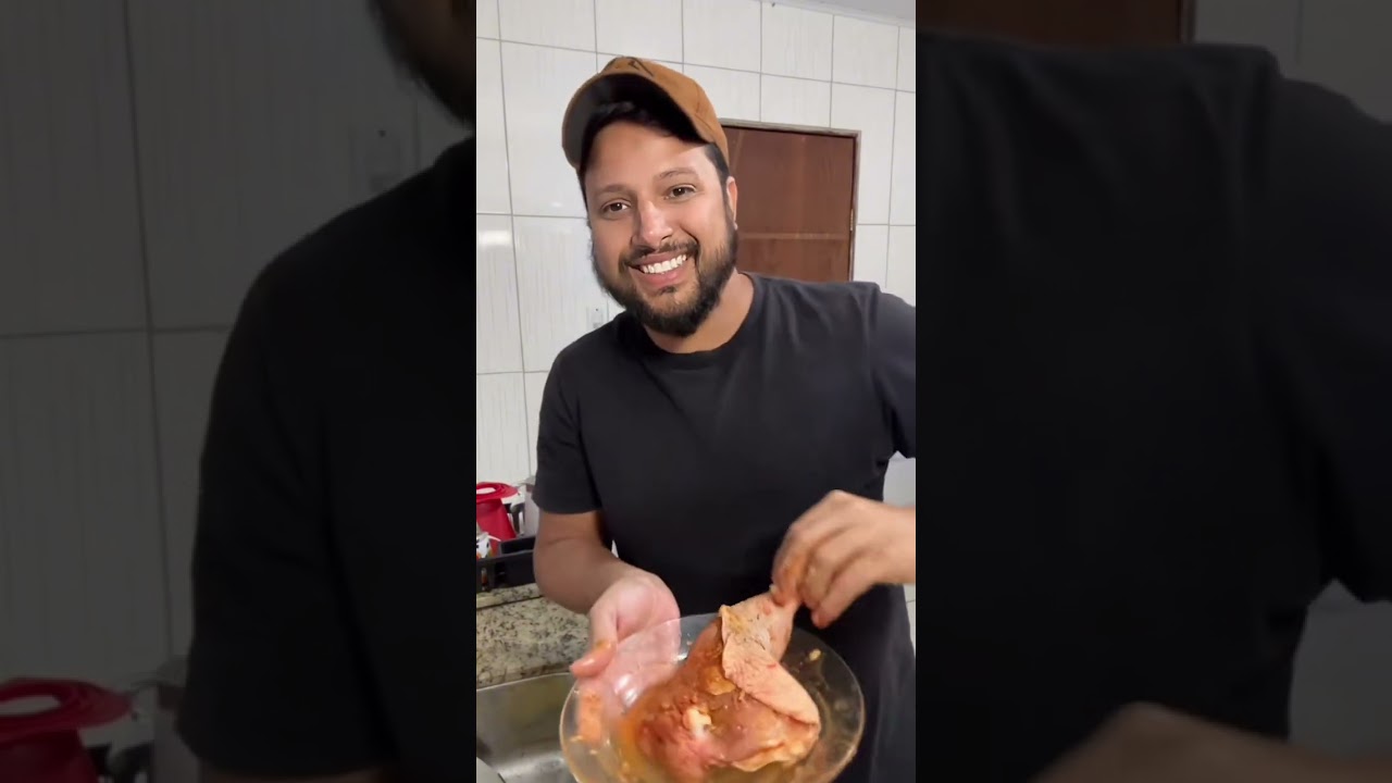 Fazendo a janta. Coxa de frango frita