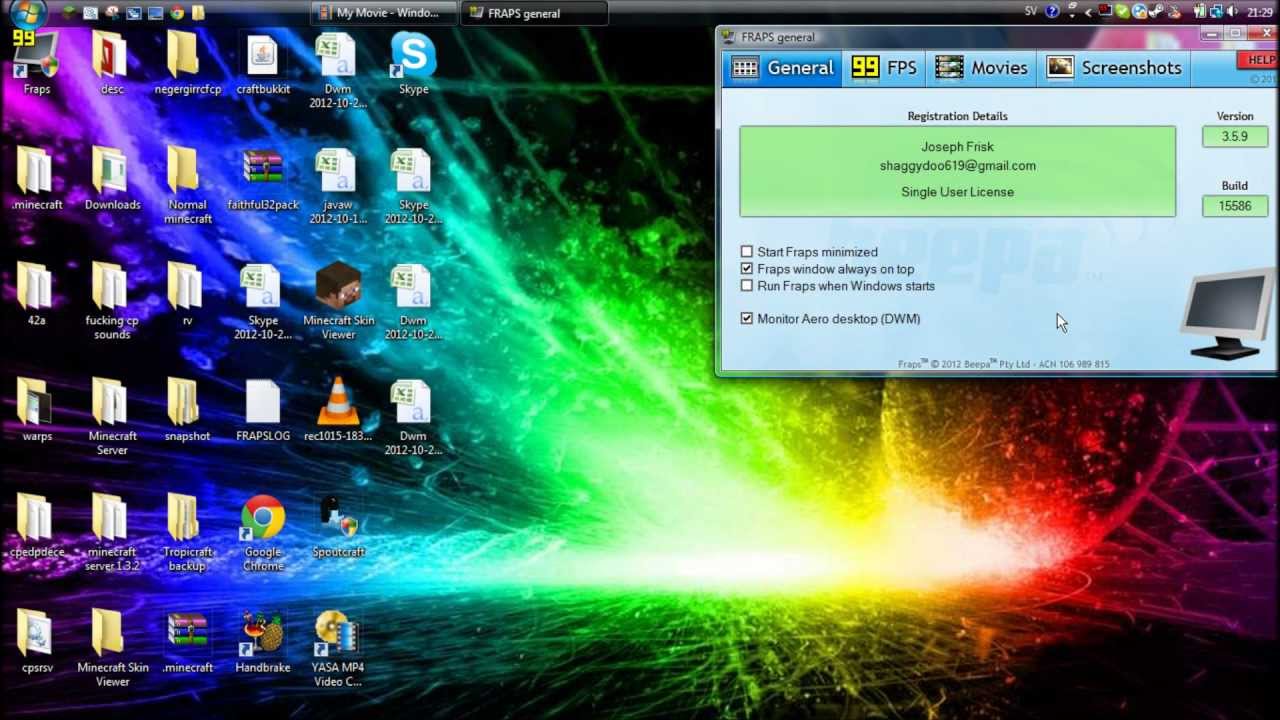 [Fraps tutorial]How to record your desktop or your browser using fraps