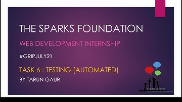 TASK 6 ​| Testing(Automated) | GRIP@THE SPARKS FOUNDATION | MOBILE & WEB DEVELOPMENT #GRIPJULY21
