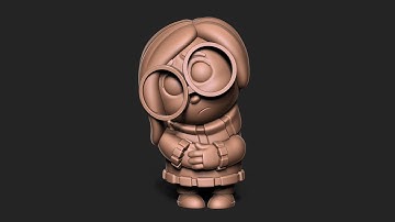 Sculpting full 3D Character for 3D printing in ZBrush Timelapse - INSIDE OUT SADNESS