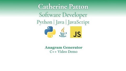 Anagram Generator video demo