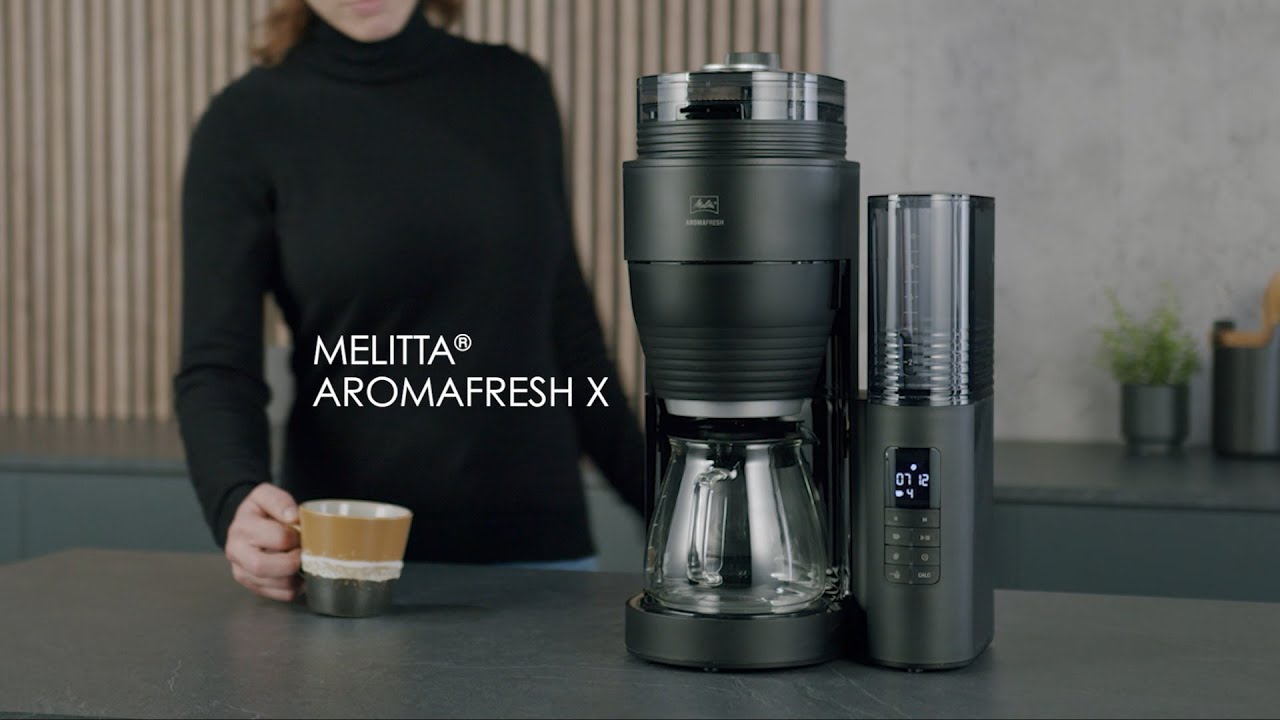 Melitta Cafetière Programmable + Broyeur à Café AromaFresh Noir