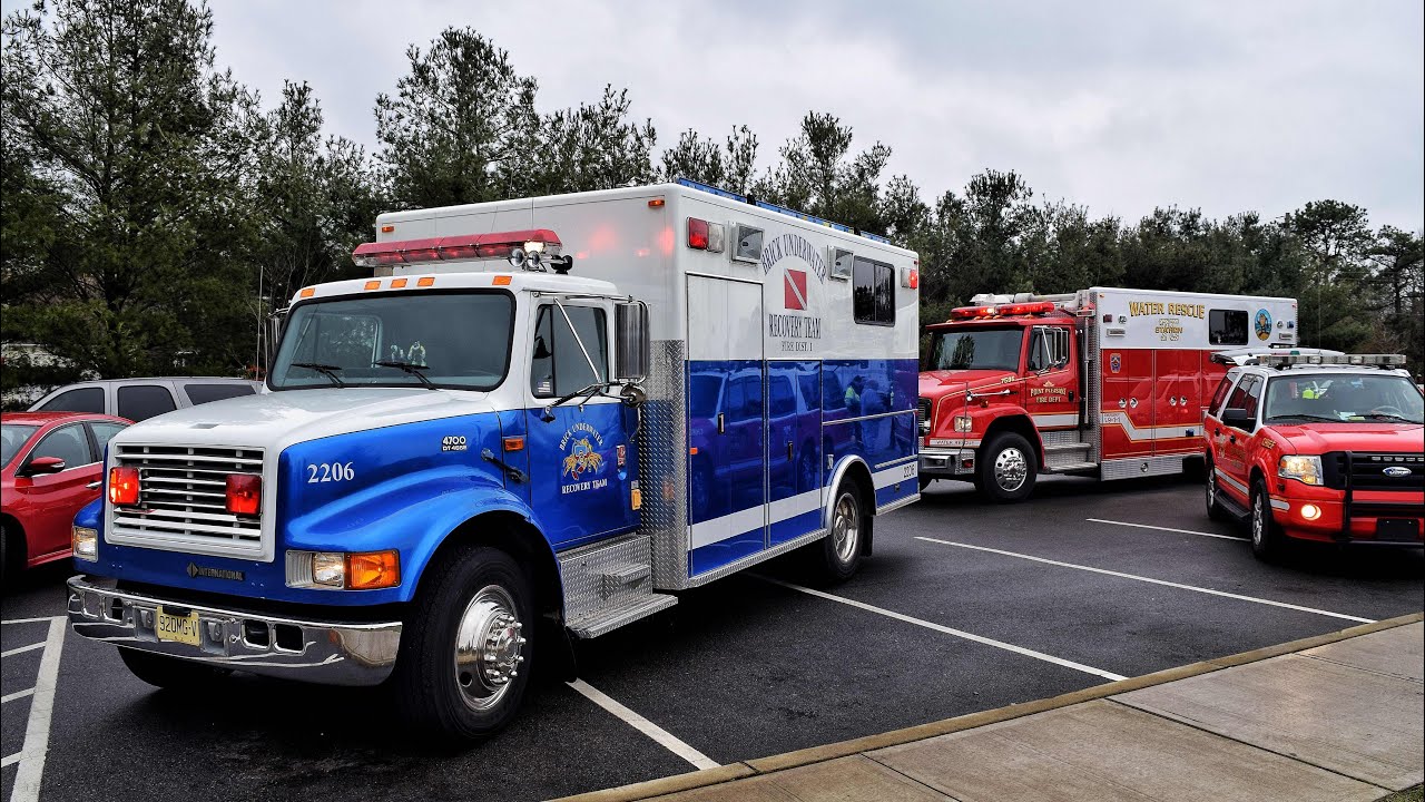 Brick And Point Pleasant Fire Department Dive Teams Responding To A