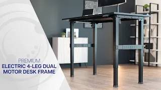 DESK-E-P4B Black Premium Electric 4-Leg Dual Motor Desk Frame by VIVO