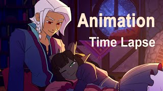 Fireplace Scene Time Lapse | Animation Speedpaint |