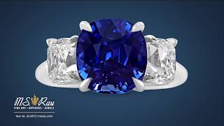 Ceylon Sapphire Ring 5.87 Carats M.s. Rau