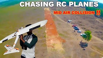 Chasing planes With Skysurfer & Mid Air Collision- Eken h9 onboard cam video #rc #flying #skysurfer