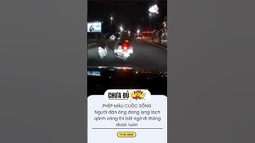 Người đàn ông đang lạng lách đánh võng thì bất ngờ đi thẳng được luôn  #chuaduwow #funny #funnyvideo