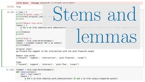 Stems and lemmas (NLP817 2.5)