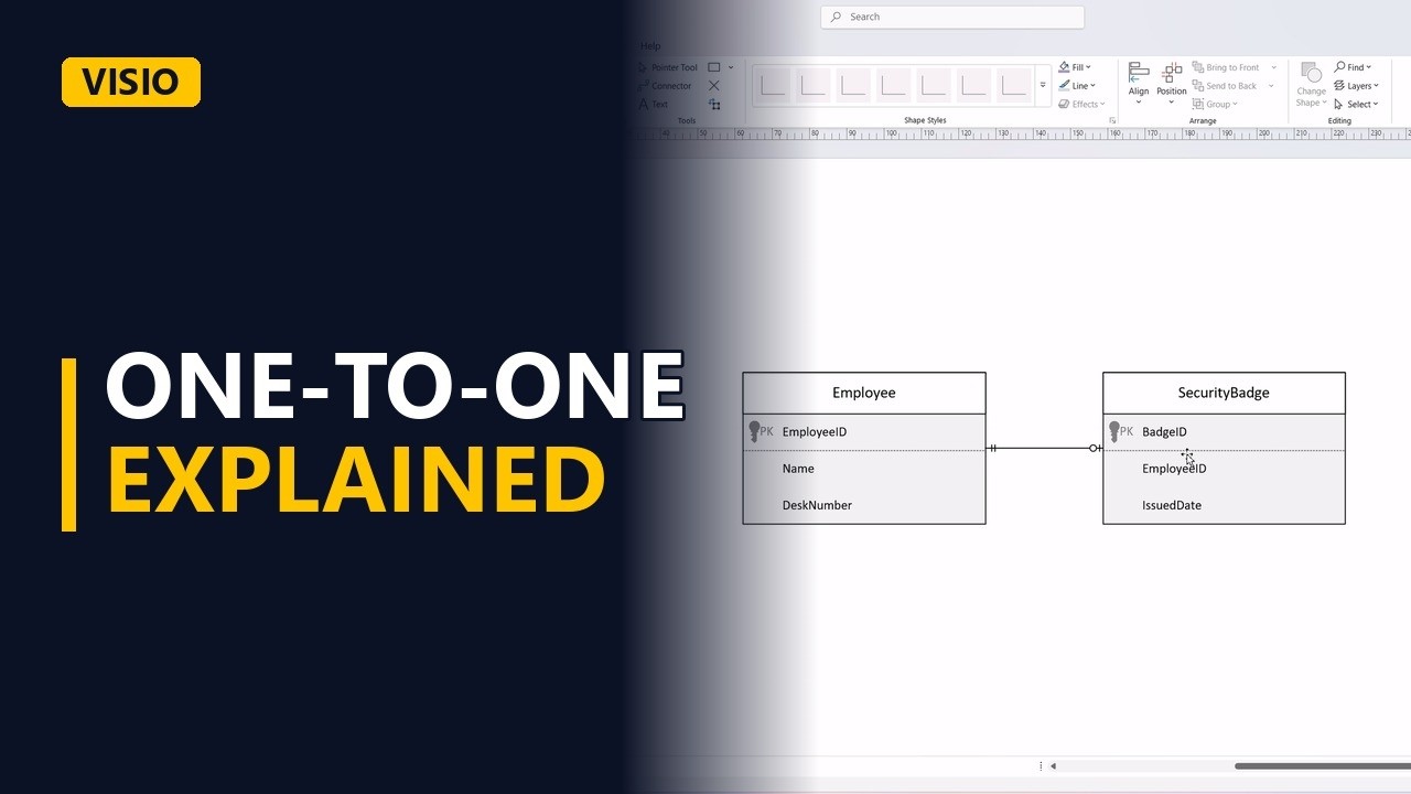 One-to-One Relationships in an ER Diagram: When to Use Them (Visio)