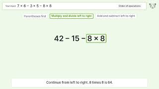 Master Order of Operations: Solve 7*6-3*5-8*8 Step by Step!