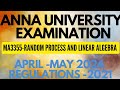 MA3355-RANDOM PROCESS AND LINEAR ALGEBRA-APR MAY2024 ANNA UNIVERSITY EXAMINATION #ma3355#novdec20231