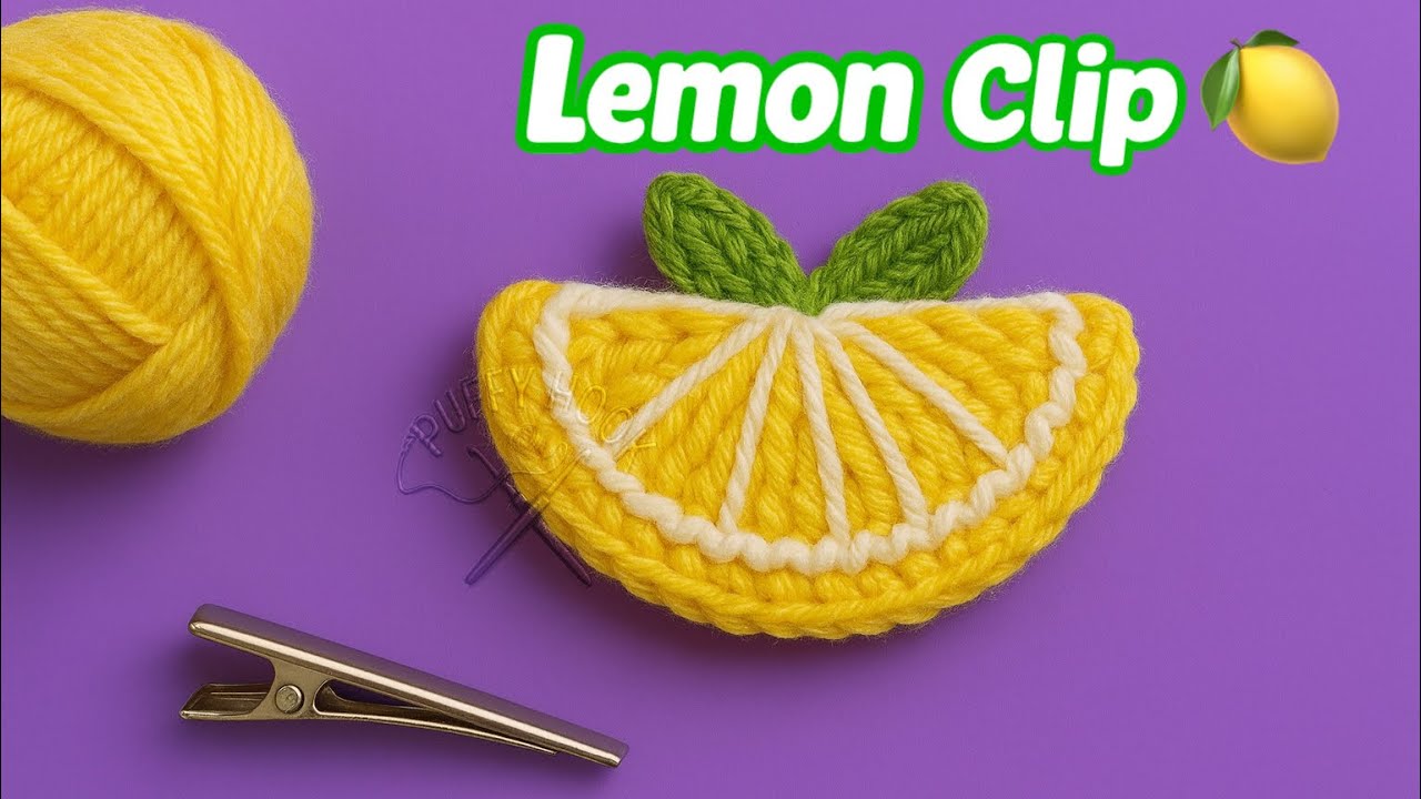 WOW Crochet Lemon Hair Clip 🍋 | Cutest DIY Ever!