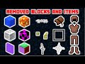 Minecraft java  removed blocks  items