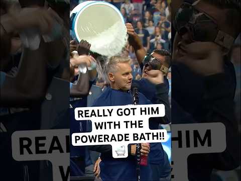 Bradley Carnell DRENCHD IN POWERADE BATH 🌧️ after winning Supporters’ Shield!