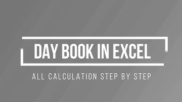 How to Create Day Book Report in Excel in hindi step by step Latest