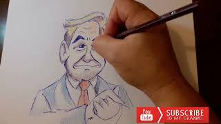 Hogyan rajzolj Donald Trumo-ot? Nagy Attila grafikus/How to draw Donald Trump?