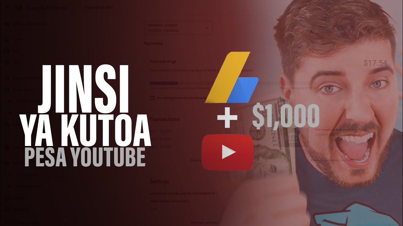 JINSI YA KUTOA  PESA  KWENYE YOUTUBE KAMA UMEKIZI VIGEZO