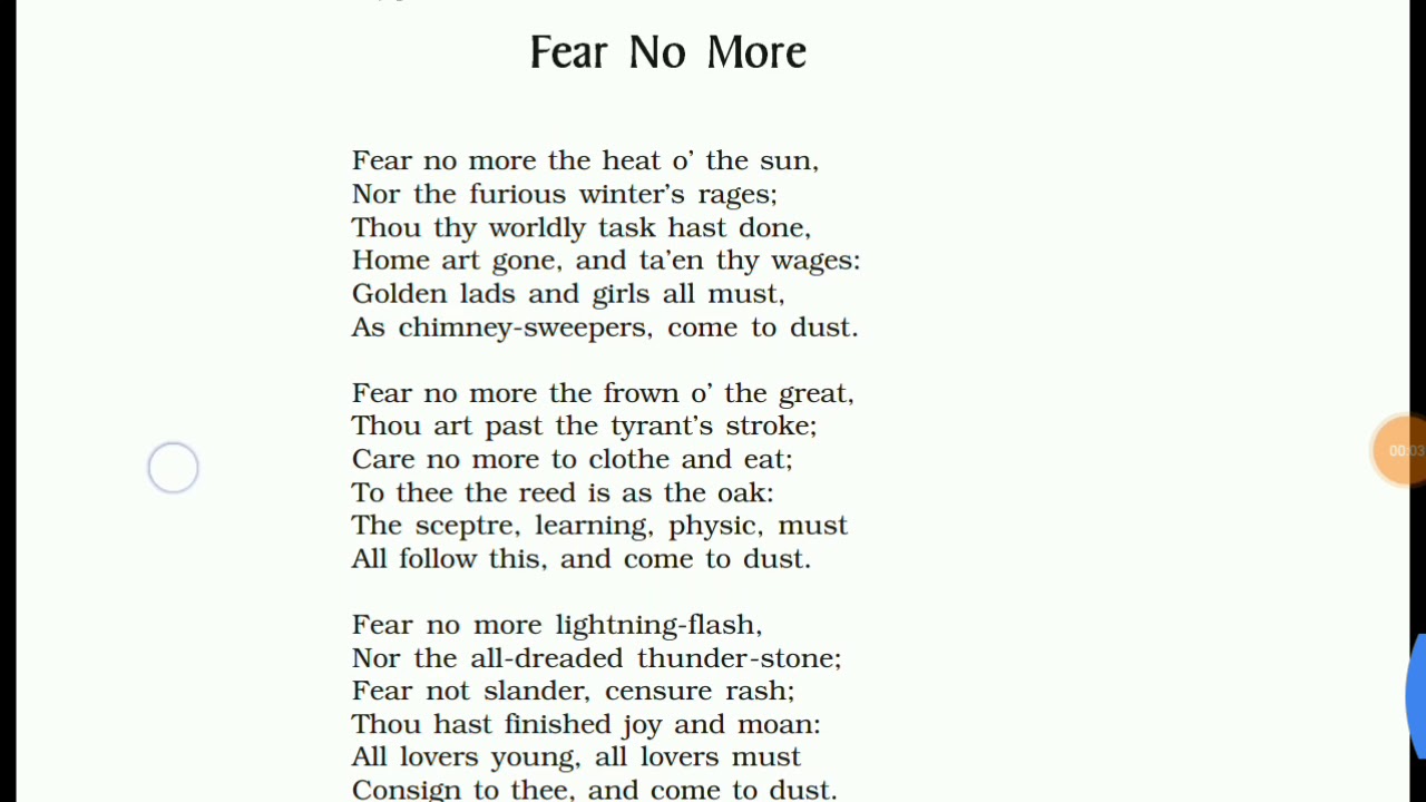 fear class 9 videos exam Beehive 9  Poem Fear No    Class English NCERT More