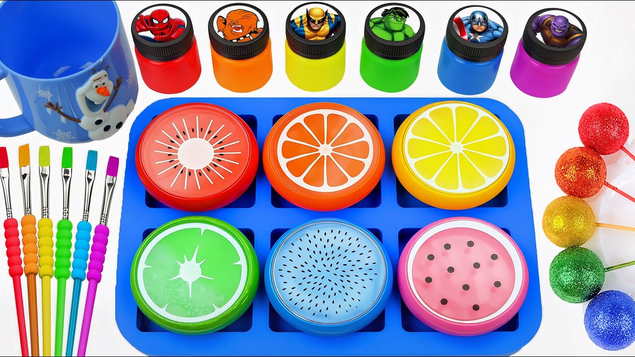 Satisfying Video l DIY How To Make Biant Crazy Sprunky Frutes & Slimes from Rainbow Herts Candy ASMR