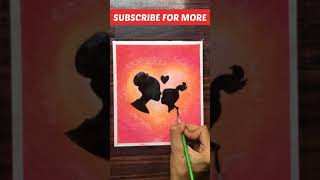 Mother daughter drawing easy | creative drawing ideas | soft pastel | oil pastel | #shorts