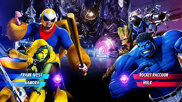 Frank West & Gamora vs Rocket Raccoon & Blue Hulk (Very Hard) Marvel vs Capcom | 4K UHD Gameplay