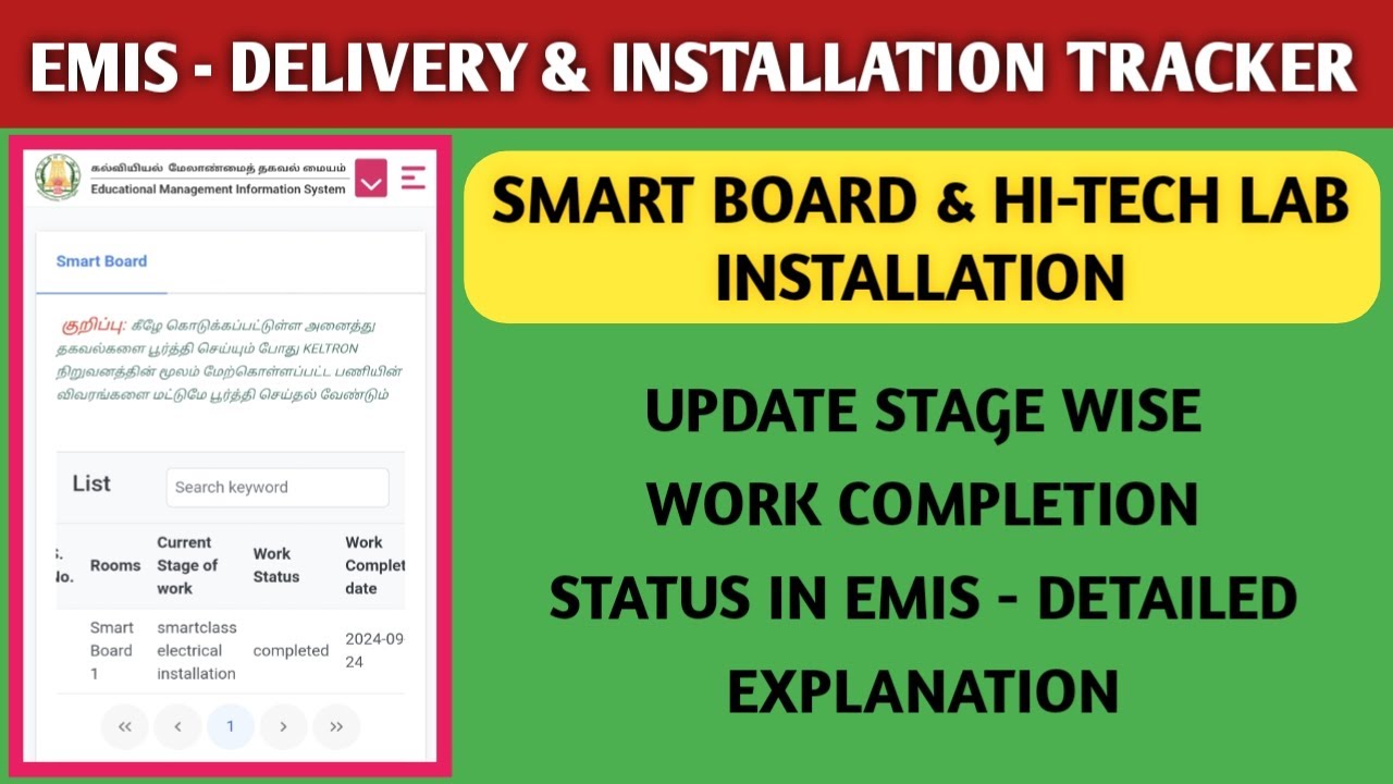 SMART CLASSROOM & HI TECH LAB DELIVERY & INSTALLATION TRACKER STAGE ...