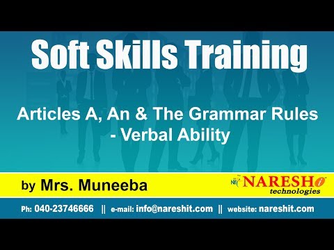 Articles A, An & The GrammarBride Flowersles - Verbal Ability | Soft Skills Training