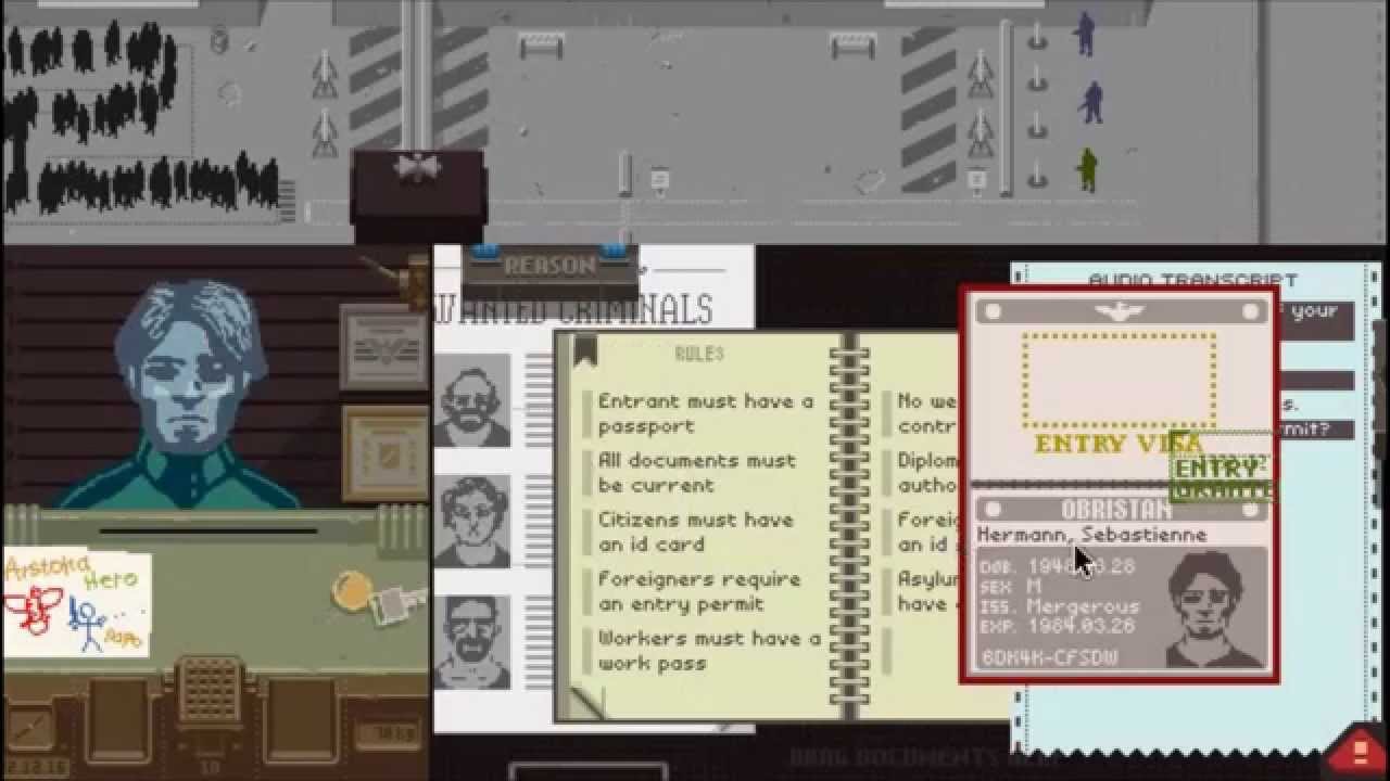 Papers, Please - Ending 20 of 20 (100 % Accuracy Run, 615 stamps) 