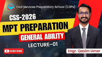CSS-2026 MPT Revision Class 1 of General Ability by Engr. Qasim Umer  #css2026