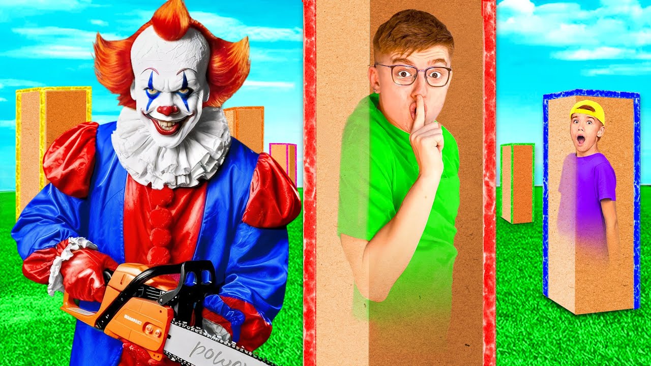 ЭКСТРЕМАЛЬНЫЕ ПРЯТКИ В КОРОБКАХ от Клоуна ЧЕЛЛЕНДЖ !