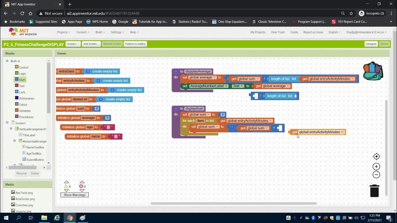 Fitness Tracker Functions MIT APP INVENTOR 2 YouTube