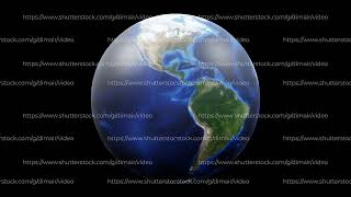 Seamless loop footage of planet earth whole round 3D orbital rotation with day night transition