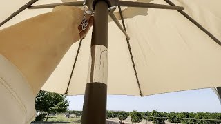 JEAREY 9FT Outdoor Patio Umbrella Outdoor Table Umbrella with Push Button Tilt and Crank, Market Umb