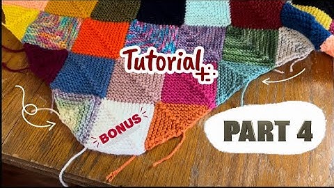 PART 4: Bonus - Adding Half Mitered Squares to Edges of Blanket - Knitting Tutorial - How to Knit