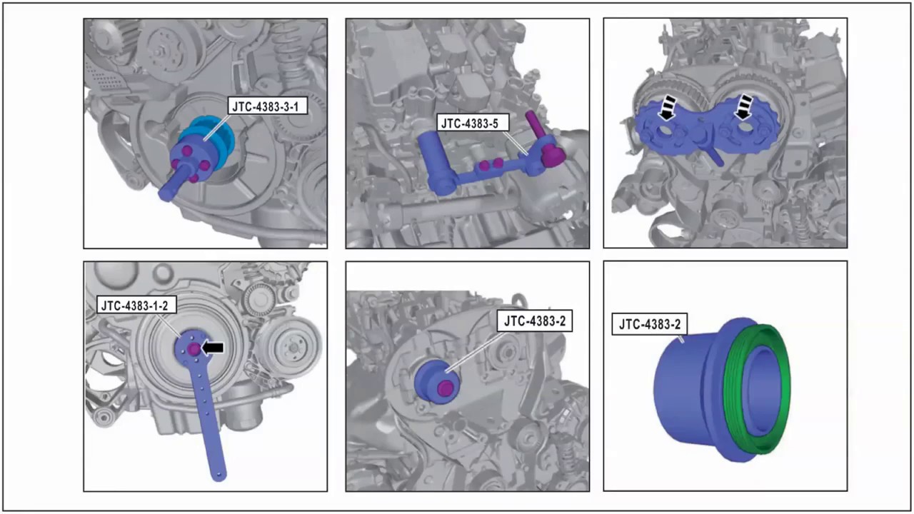 JTC 4383   Набор инструментов для установки и регулировки фаз ГРМ VOLVO B4204 8
