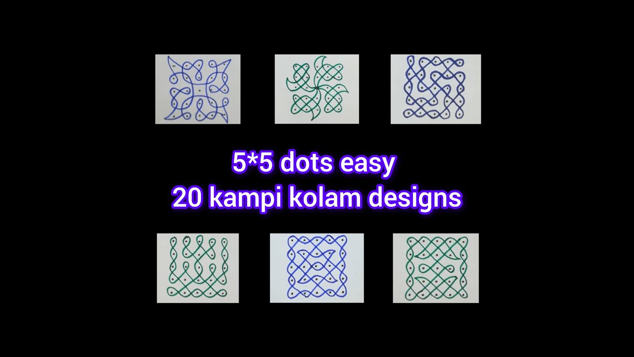 5*5 dots small Kambi kolam designs 